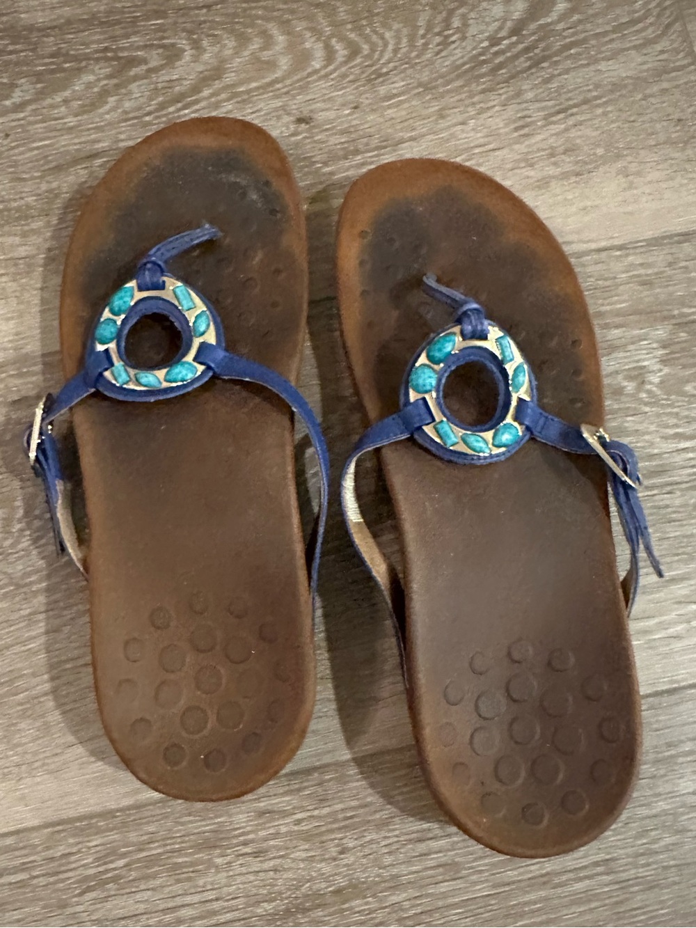 Vionic Blue Sandals with Turquoise Accents